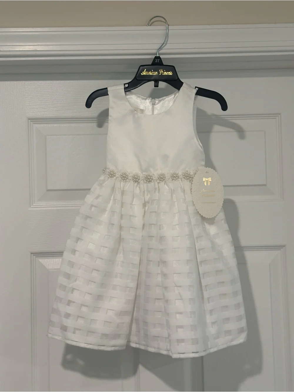 NWT - American Princess Off White Flower Waistband Special Occasion Dress - 3T